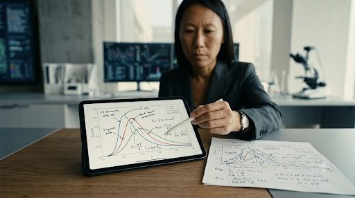 Sketching a framework curve on a tablet during a working session